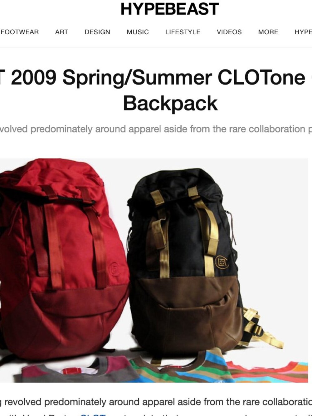 CLOT 2009 Spring/Summer CLOTone Outdoor Backpack